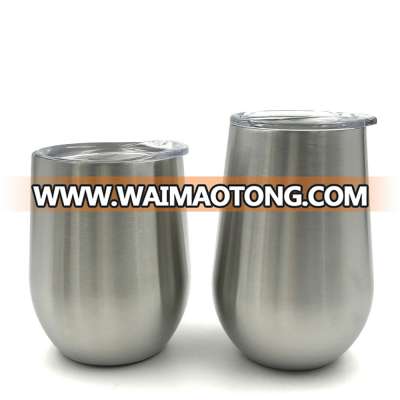 high quality wine cups stainless steel stemless wine glasses egg shaped beer mug