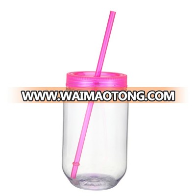 22oz plastic single wall mason jar without handle