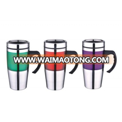 AS and SS double wall 16oz travel tumblers car mugs with handle