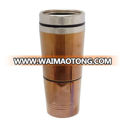 Stainless steel double wall 16oz travel mugs with handle and cup part